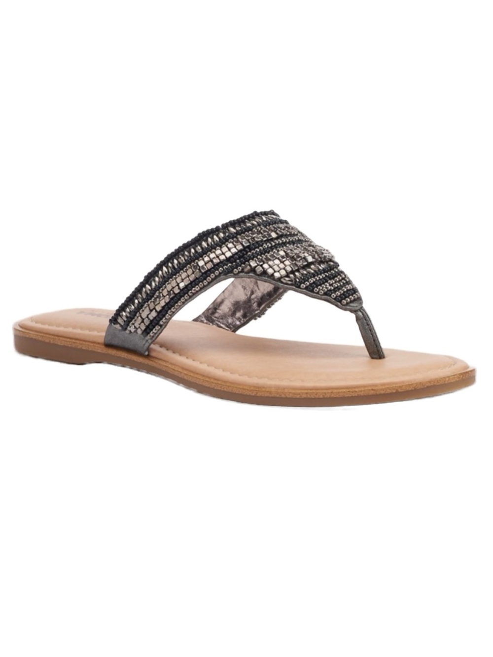 Sonoma Goods For Life® Women's Talula Metal Beaded Thong Flip Flop Sandals Black